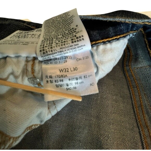Levi Strauss 511 Jeans Slim Stretch Fit Men Jeans Tag Sz 32x30 Blue - Picture 7 of 9